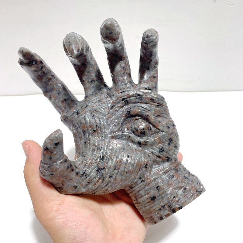 Yooperlite Stone Witchcore Demon Hand Carving - Wholesale Crystals