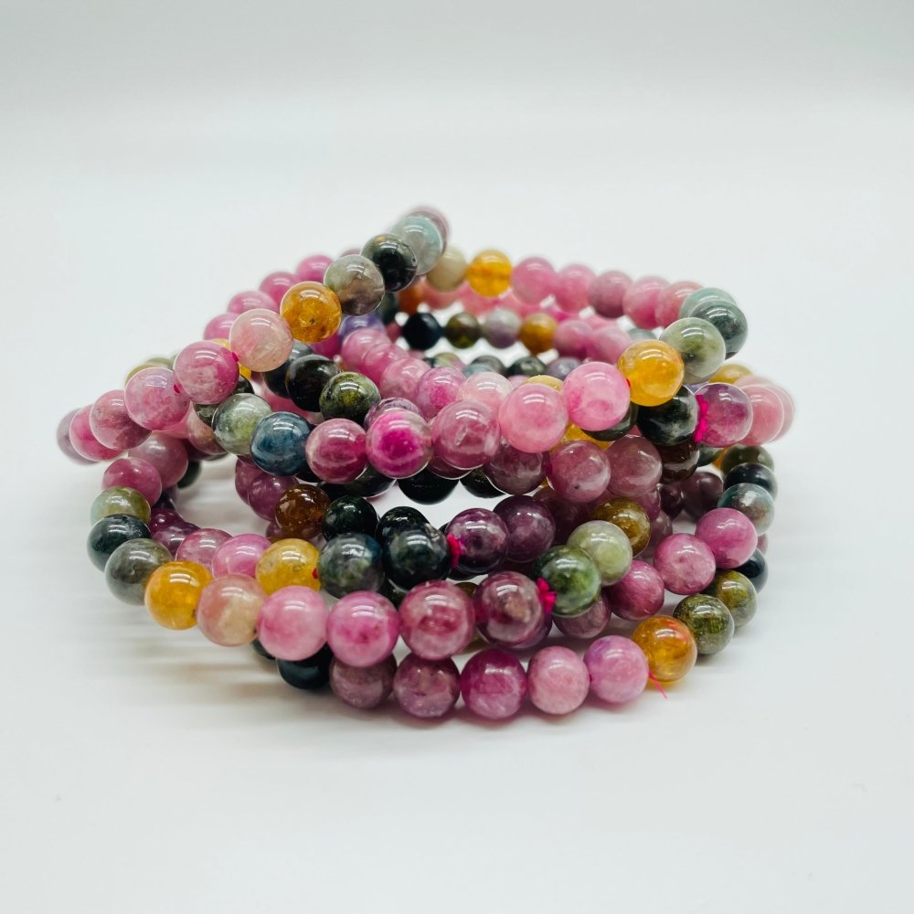 0.24in(6mm) Colorful Tourmaline Bracelet Wholesale -Wholesale Crystals