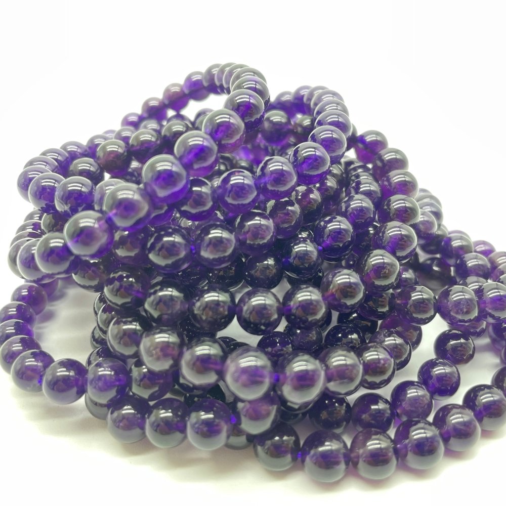 0.3in (7.5mm) High Quality Amethyst Bracelet Wholesale -Wholesale Crystals