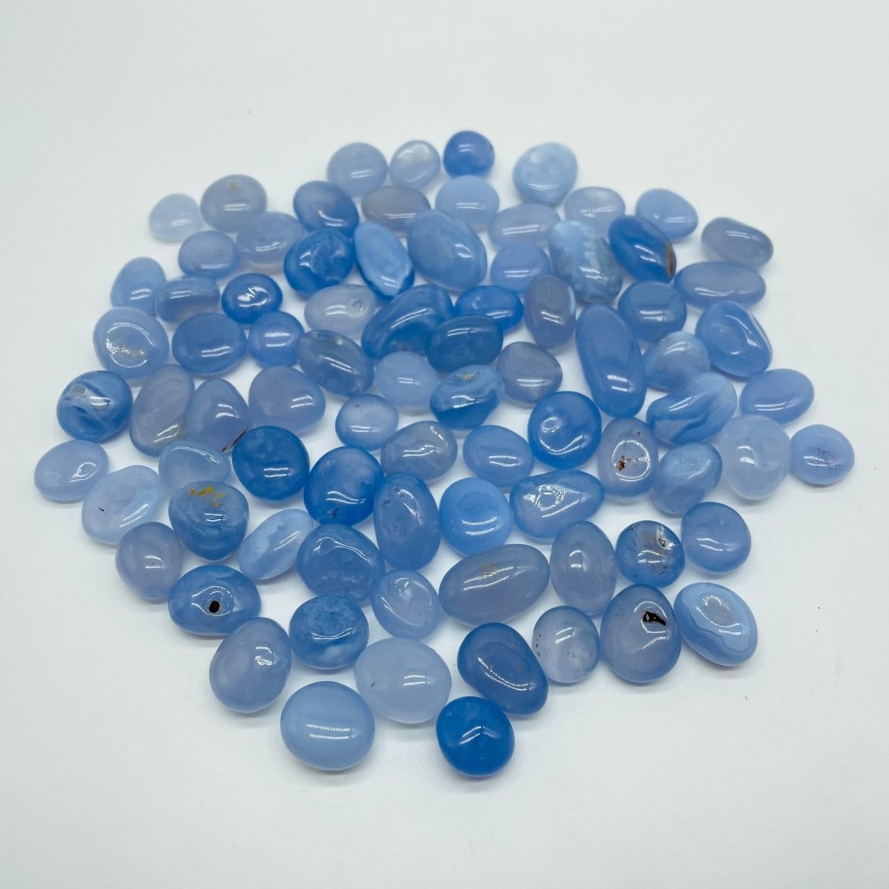 0.5in Blue High Quality Chalcedony Tumbled Gravel Wholesale -Wholesale Crystals