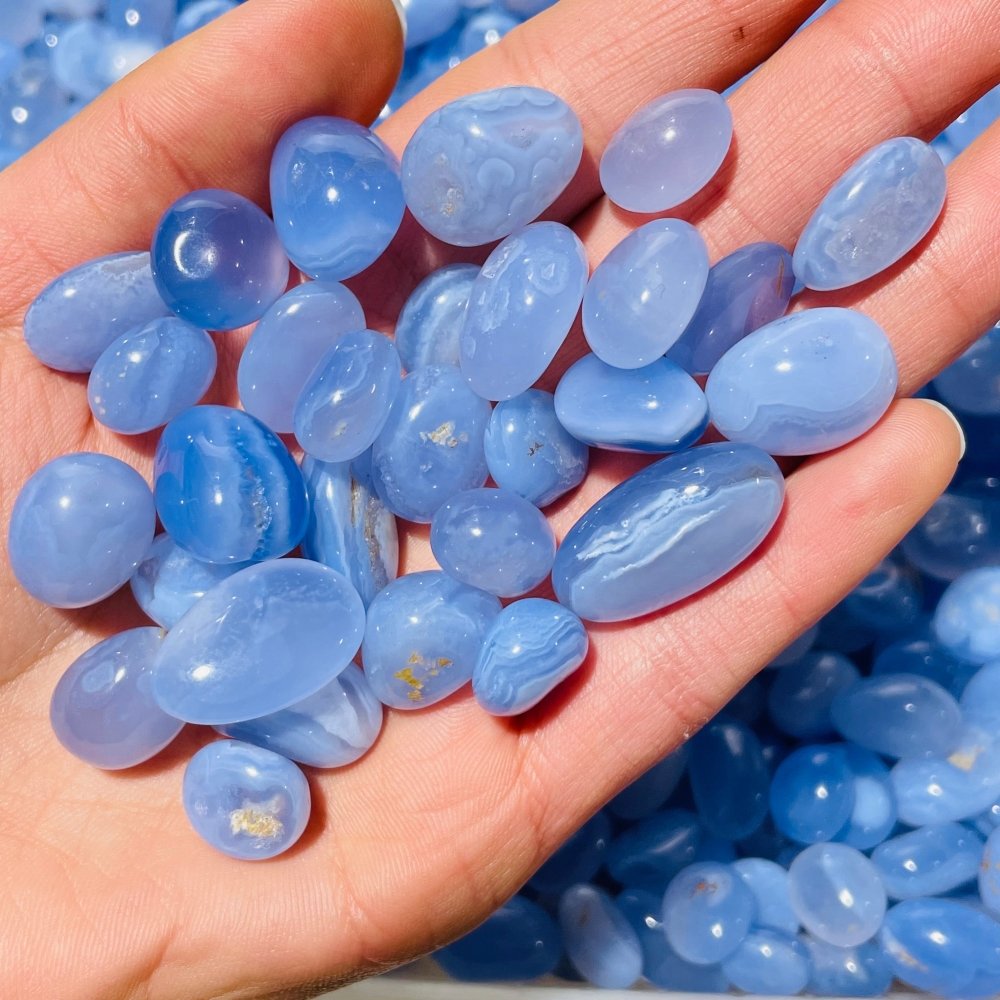 0.5in Blue High Quality Chalcedony Tumbled Gravel Wholesale -Wholesale Crystals