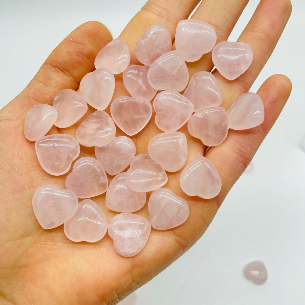 0.6in Mini Rose Quartz Heart DIY Pendant Wholesale -Wholesale Crystals