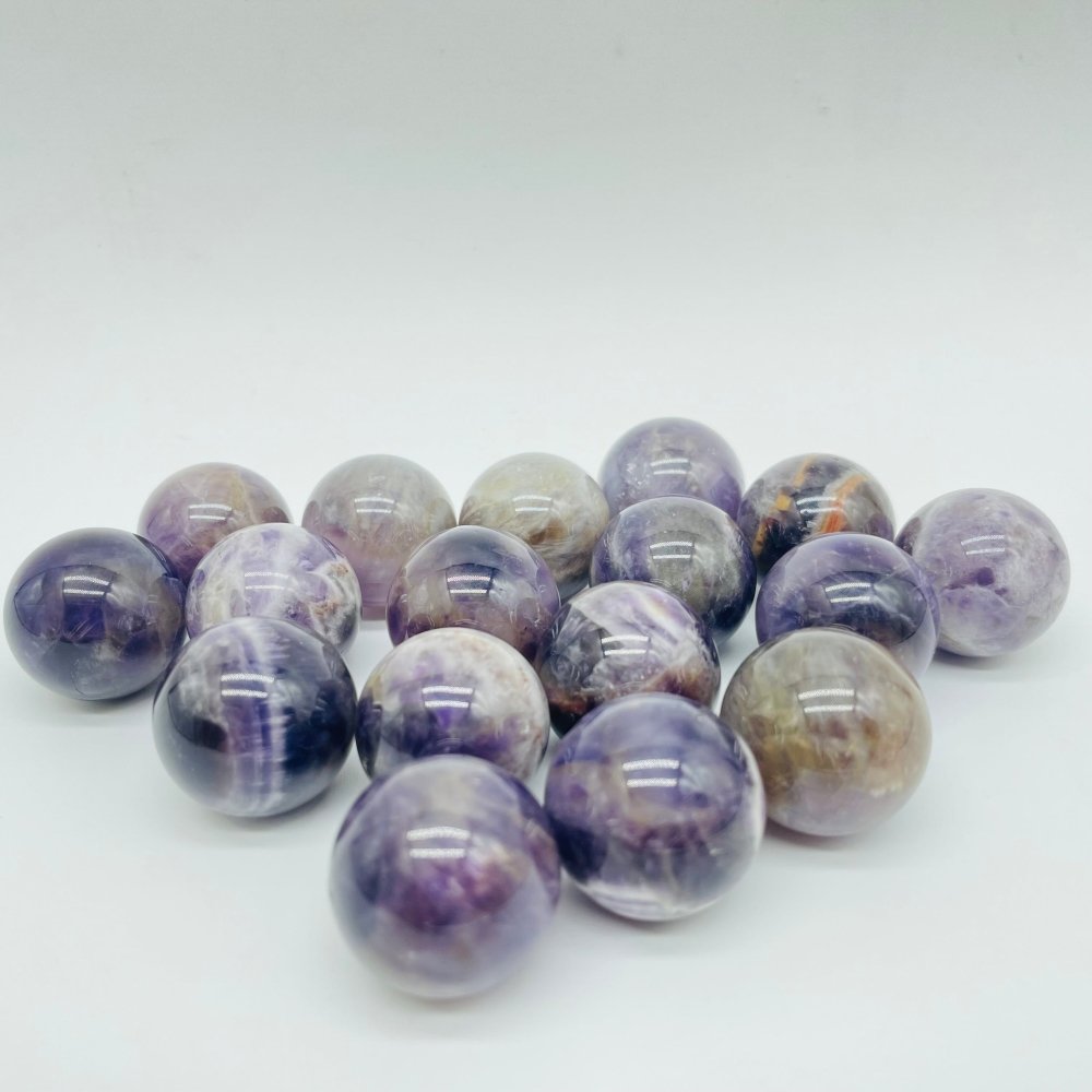 0.78in(2cm) Chevron Amethyst Sphere Ball Wholesale -Wholesale Crystals