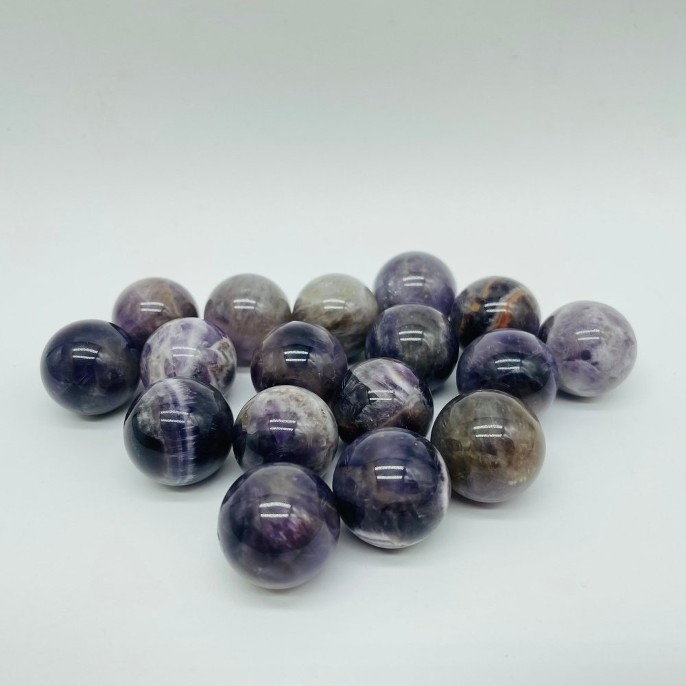 0.78in(2cm) Chevron Amethyst Sphere Ball Wholesale -Wholesale Crystals