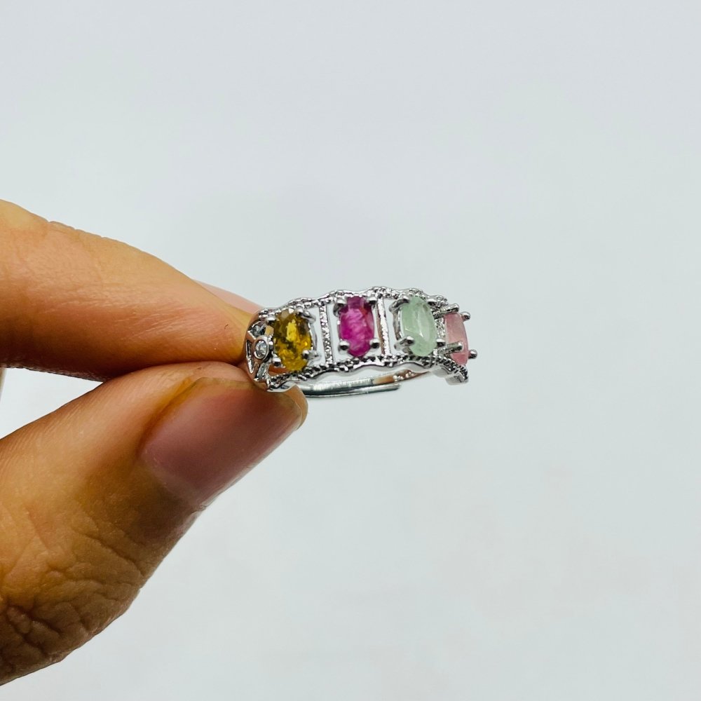 4 Color Beautiful Tourmaline Ring Colorful Gemstone Wholesale -Wholesale Crystals