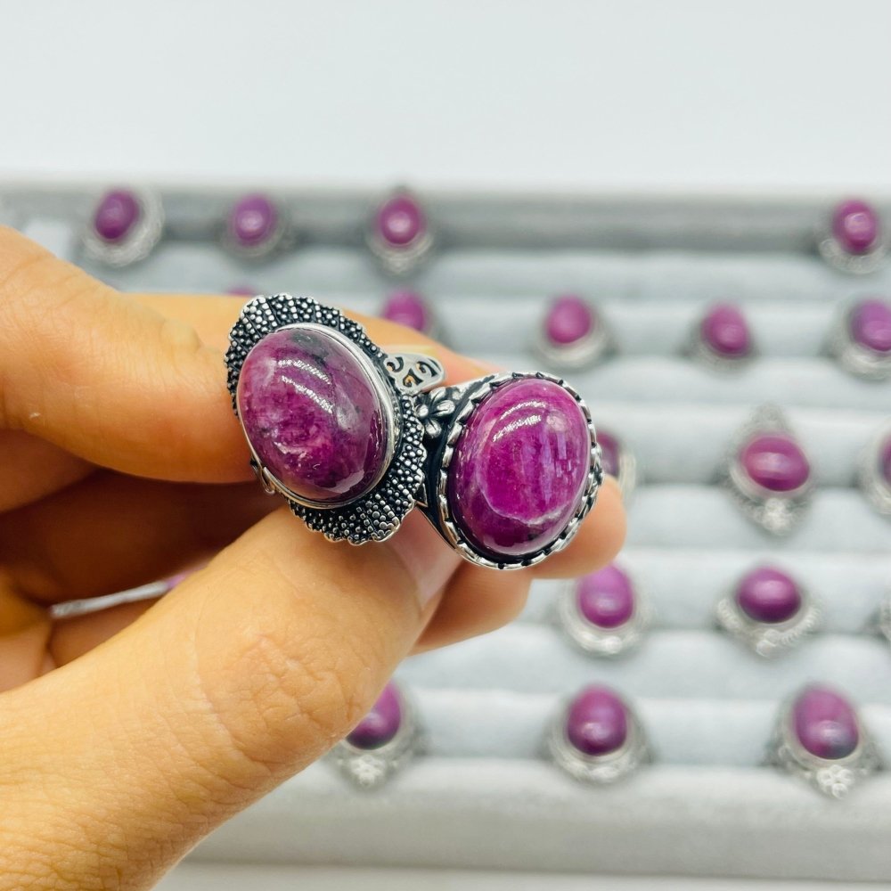 30 Pieces High Quality Ruby Zoisite Different Styles Ring -Wholesale Crystals