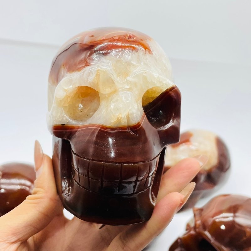10 Pieces Carnelian Large Skull Carving -Wholesale Crystals