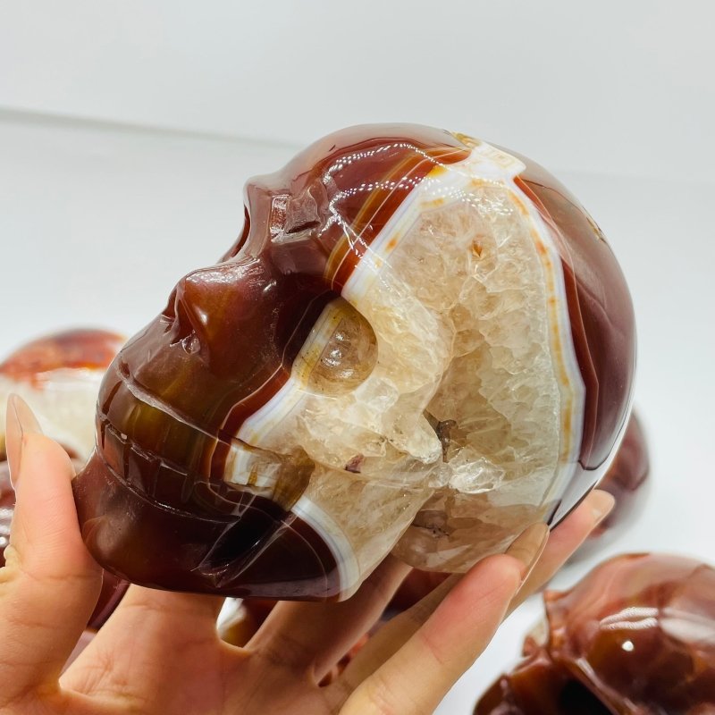 10 Pieces Carnelian Large Skull Carving -Wholesale Crystals
