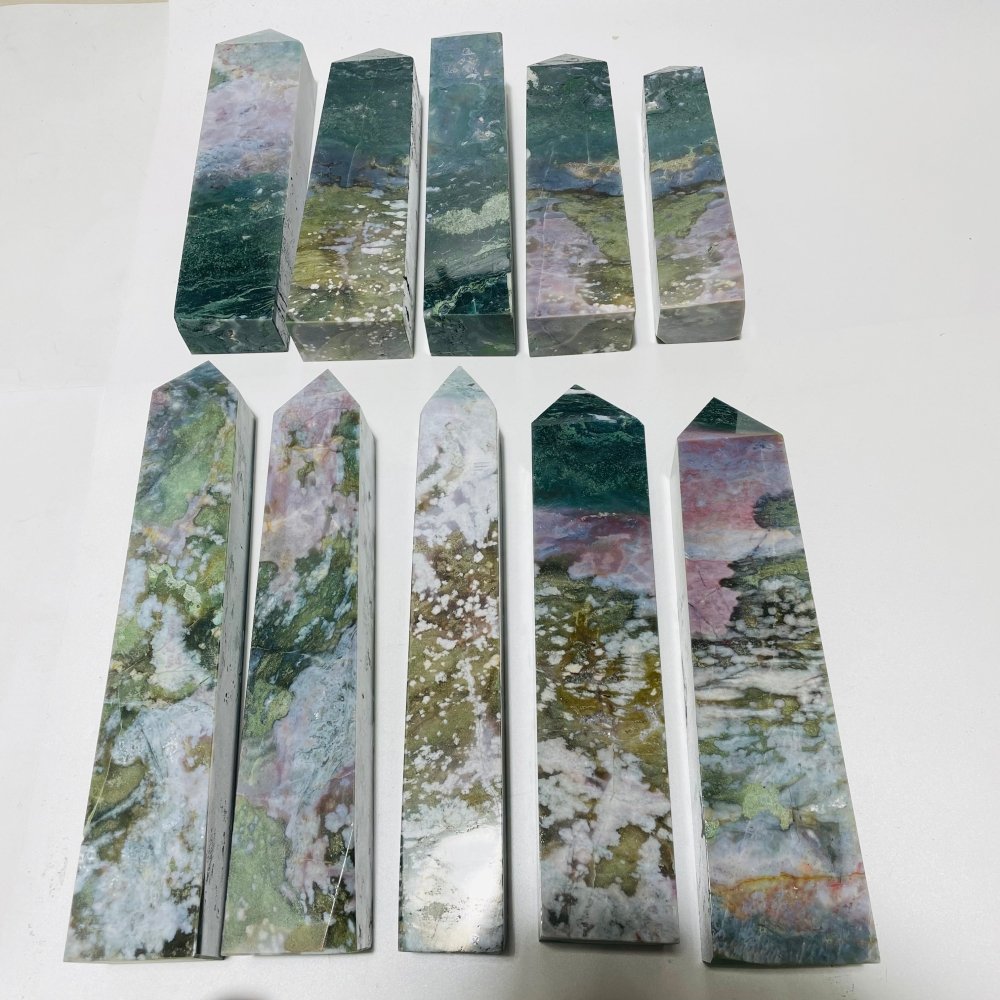 10 Pieces Colorful Ocean Jasper Points -Wholesale Crystals