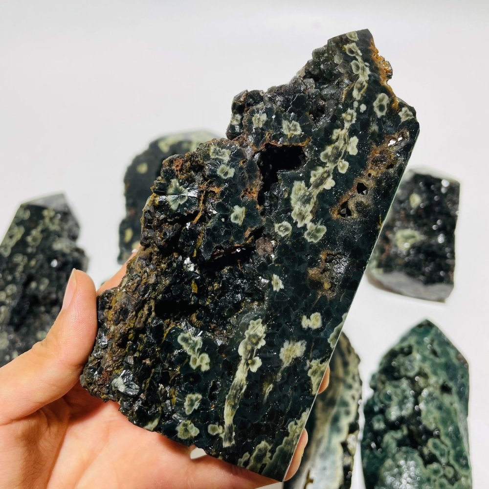 10 Pieces Green Sea Jasper Druzy Points -Wholesale Crystals