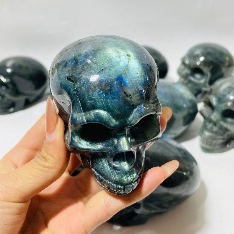 10 Pieces Labradorite Skull Carving -Wholesale Crystals