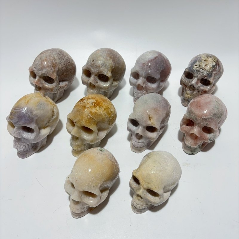 10 Pieces Large Agate Skull Carving -Wholesale Crystals