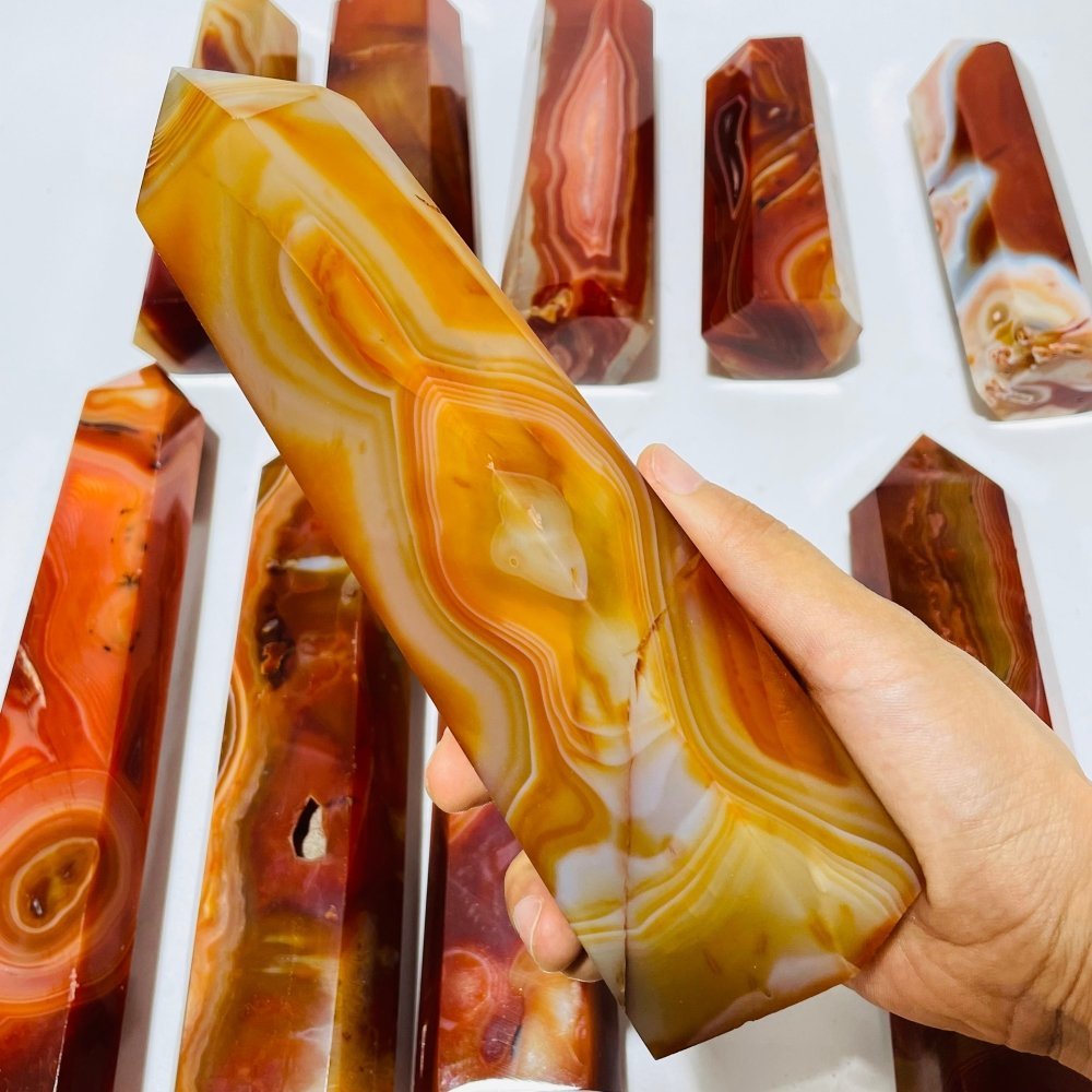 10 Pieces Large Carnelian Crystal Tower -Wholesale Crystals