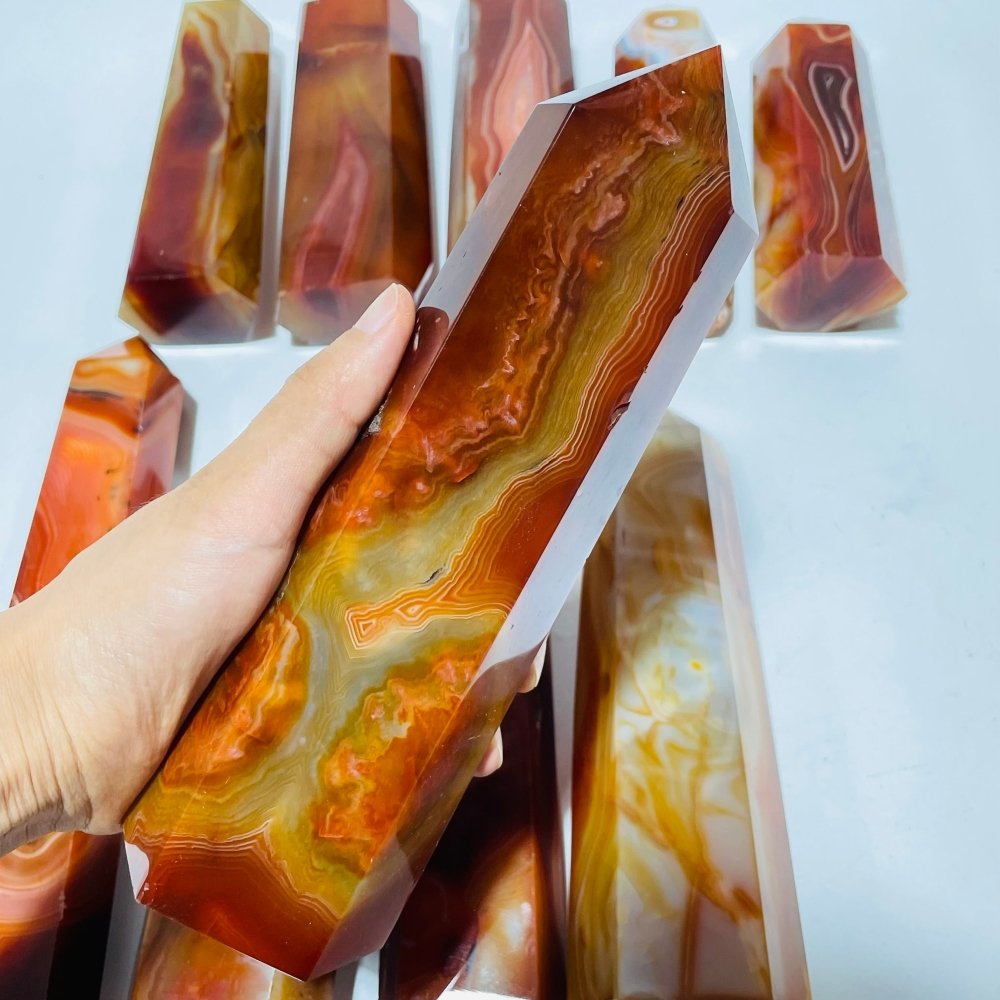 10 Pieces Large Carnelian Crystal Tower -Wholesale Crystals