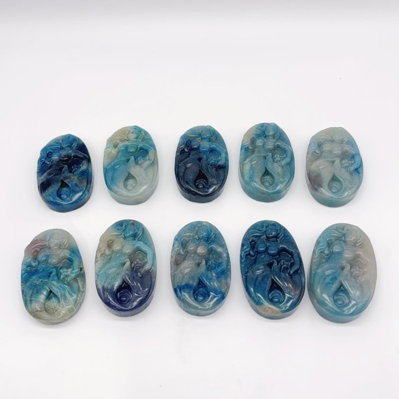 10 Pieces Natural Trolleite Stone Mermaid Carving -Wholesale Crystals