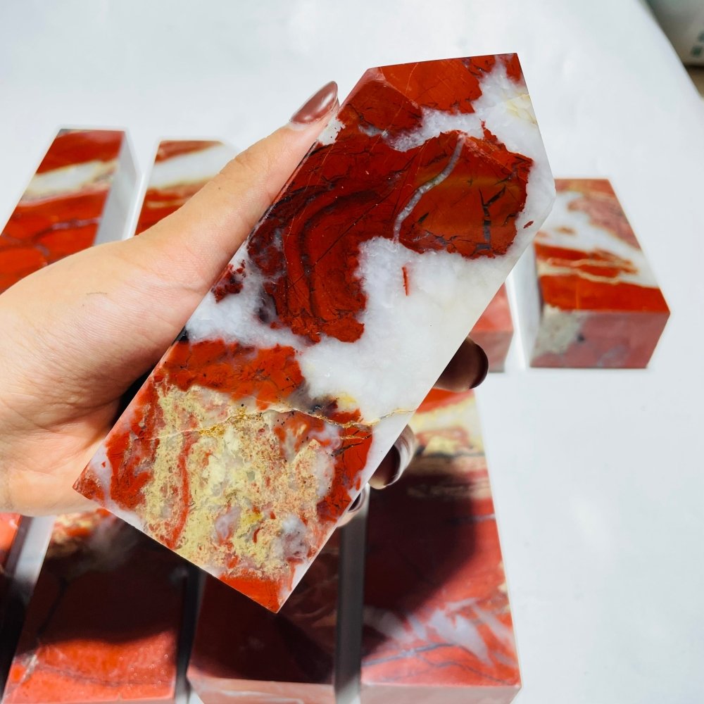 10 Pieces Red Jasper Fat Tower Points -Wholesale Crystals
