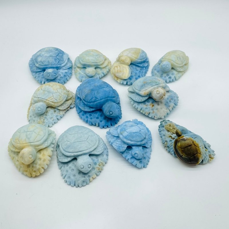 11 Pieces Blue Dumortierite Sea Turtle Carving -Wholesale Crystals