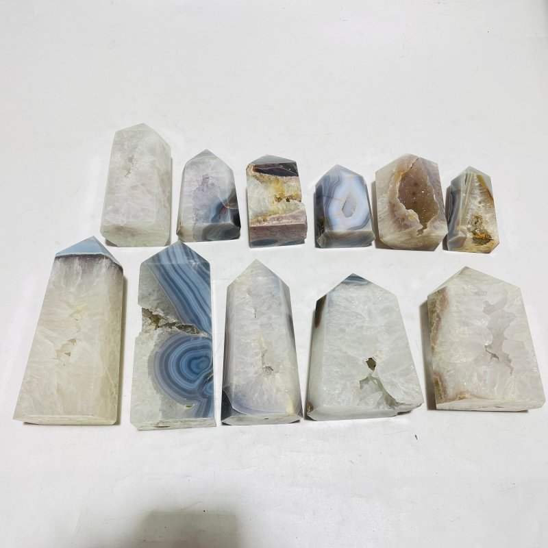 11 Pieces Geode Druzy Agate Tower -Wholesale Crystals