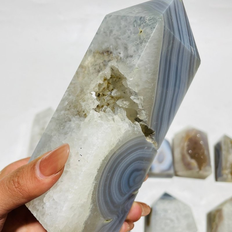 11 Pieces Geode Druzy Agate Tower -Wholesale Crystals