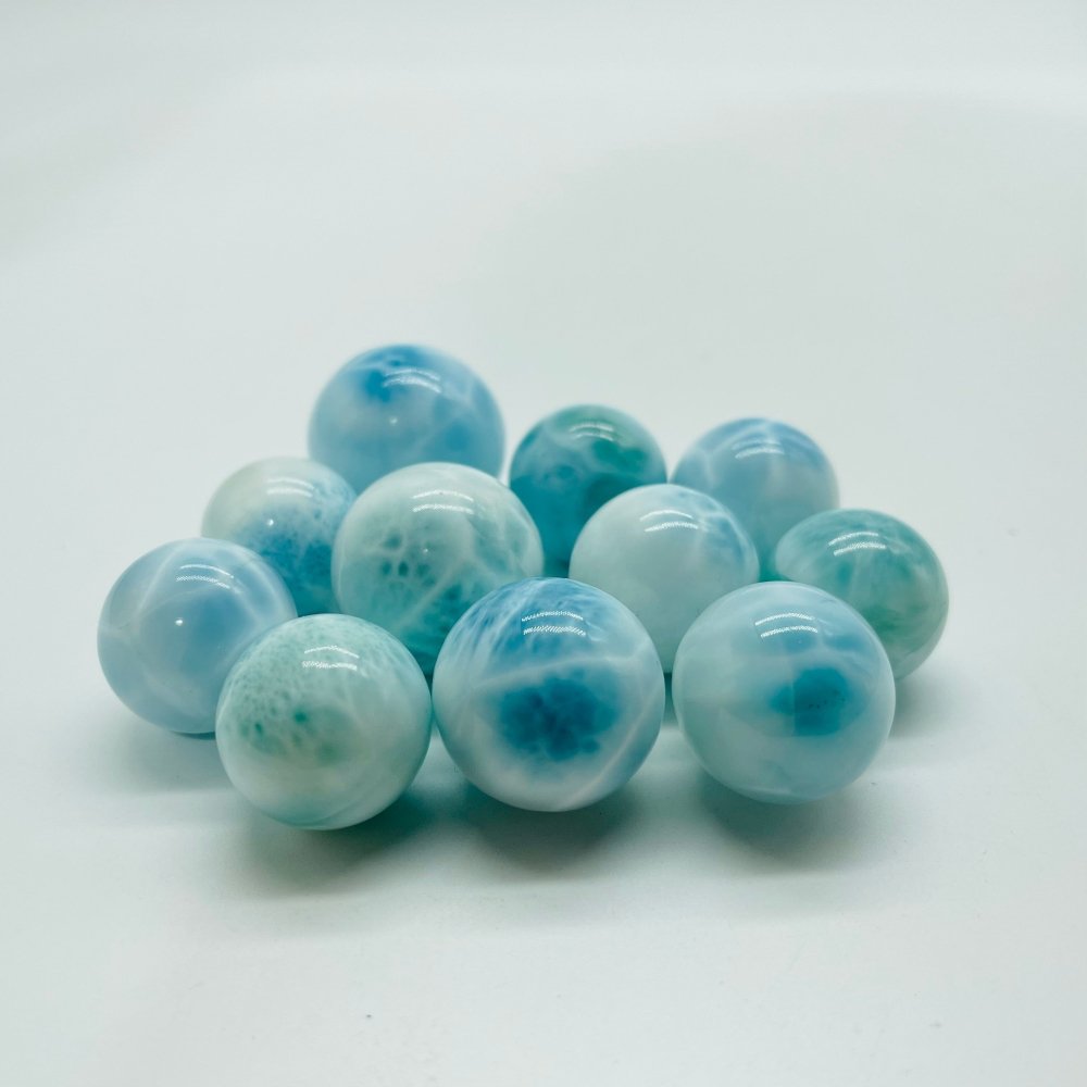 11 Pieces larimar Spheres -Wholesale Crystals