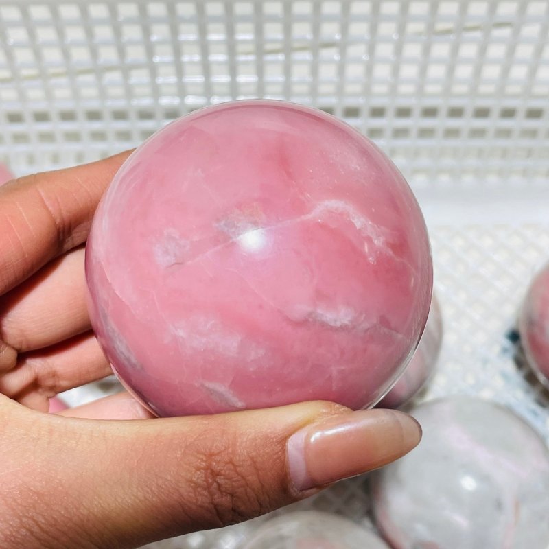 11 Pieces Natural Pink Opal Spheres -Wholesale Crystals