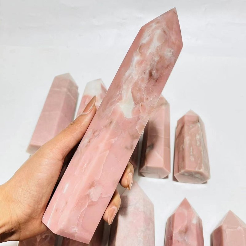 11 Pieces Pink Opal Crystal Tower -Wholesale Crystals