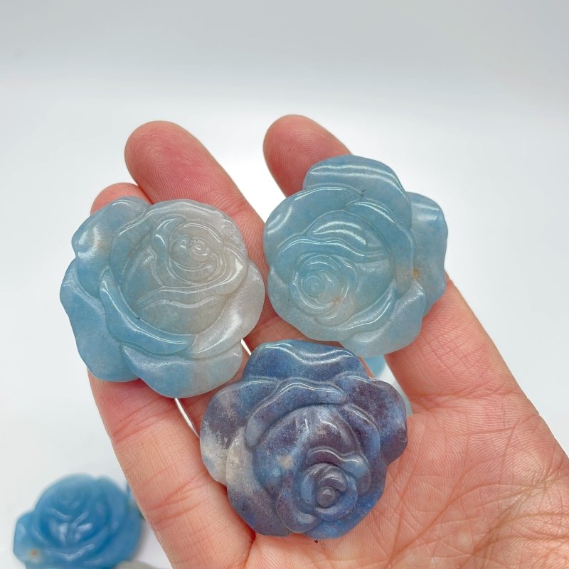 11 Pieces Trolleite Rose Flower Crystal Carving -Wholesale Crystals
