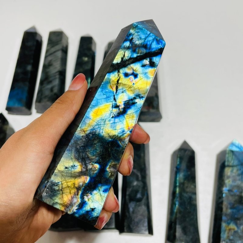 12 Pieces Beautiful Labradorite Large Tower -Wholesale Crystals