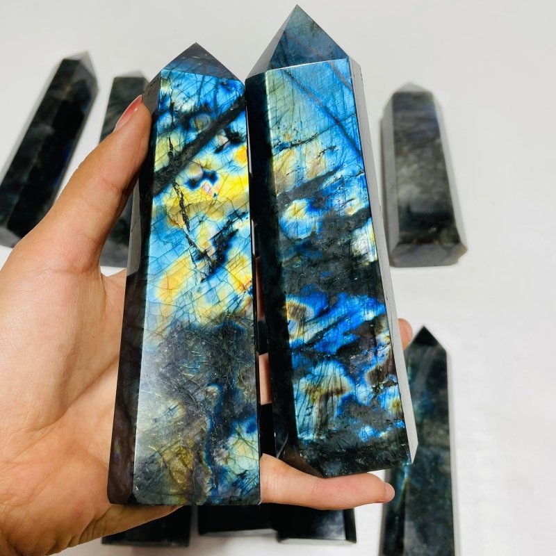 12 Pieces Beautiful Labradorite Large Tower -Wholesale Crystals