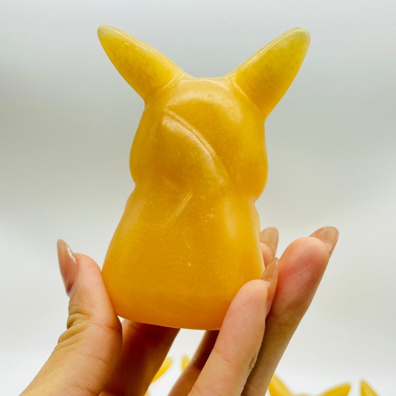 12 Pieces Beautiful Large Yellow Calcite Pikachu Carving -Wholesale Crystals