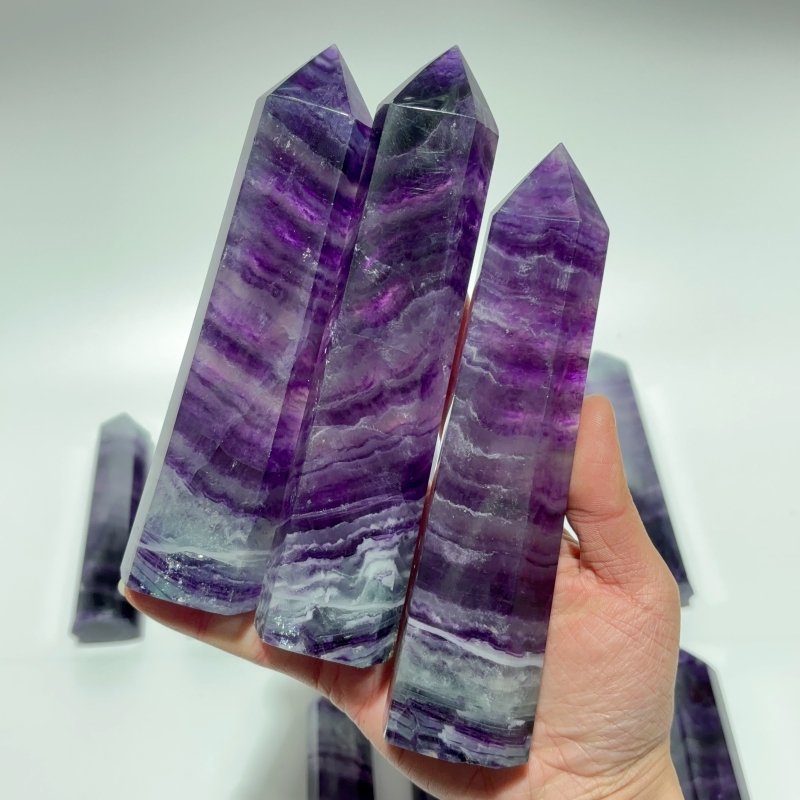 12 Pieces Beautiful Rainbow Purple Fluorite Crystal Tower -Wholesale Crystals