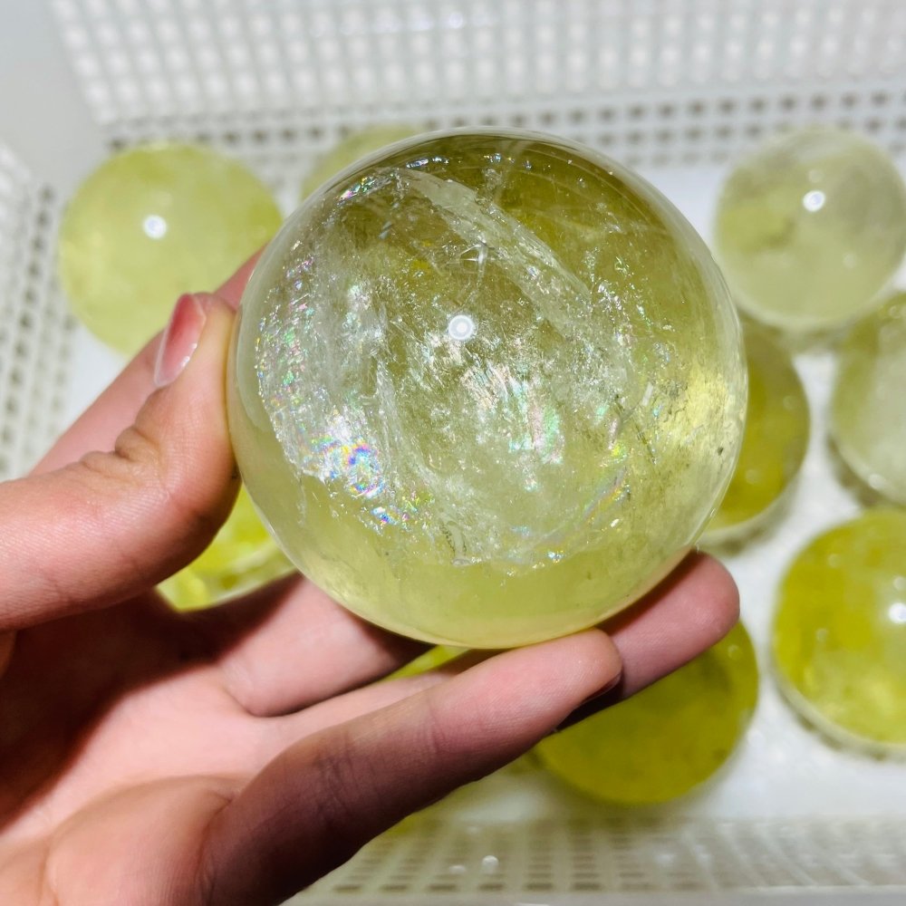 12 Pieces Citrine Crystal With Rainbow Spheres -Wholesale Crystals