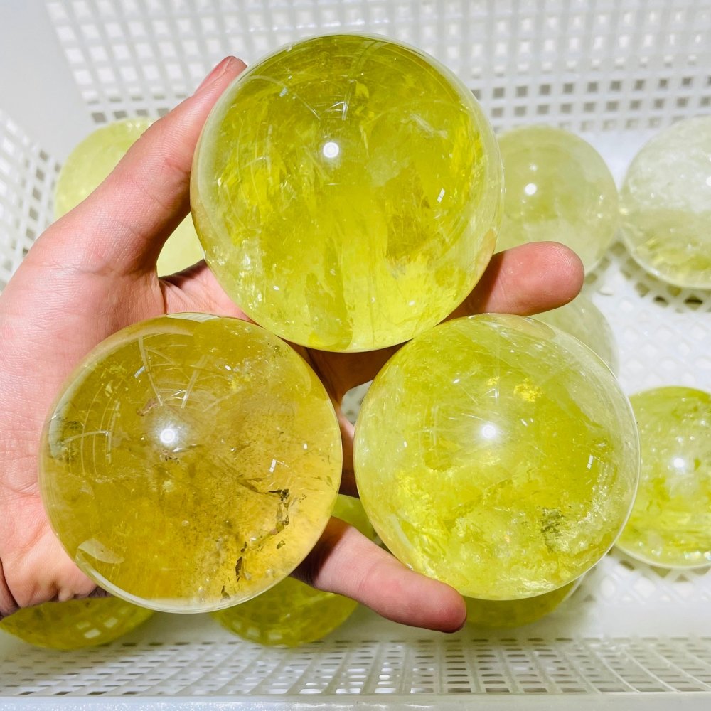 12 Pieces Citrine Crystal With Rainbow Spheres -Wholesale Crystals