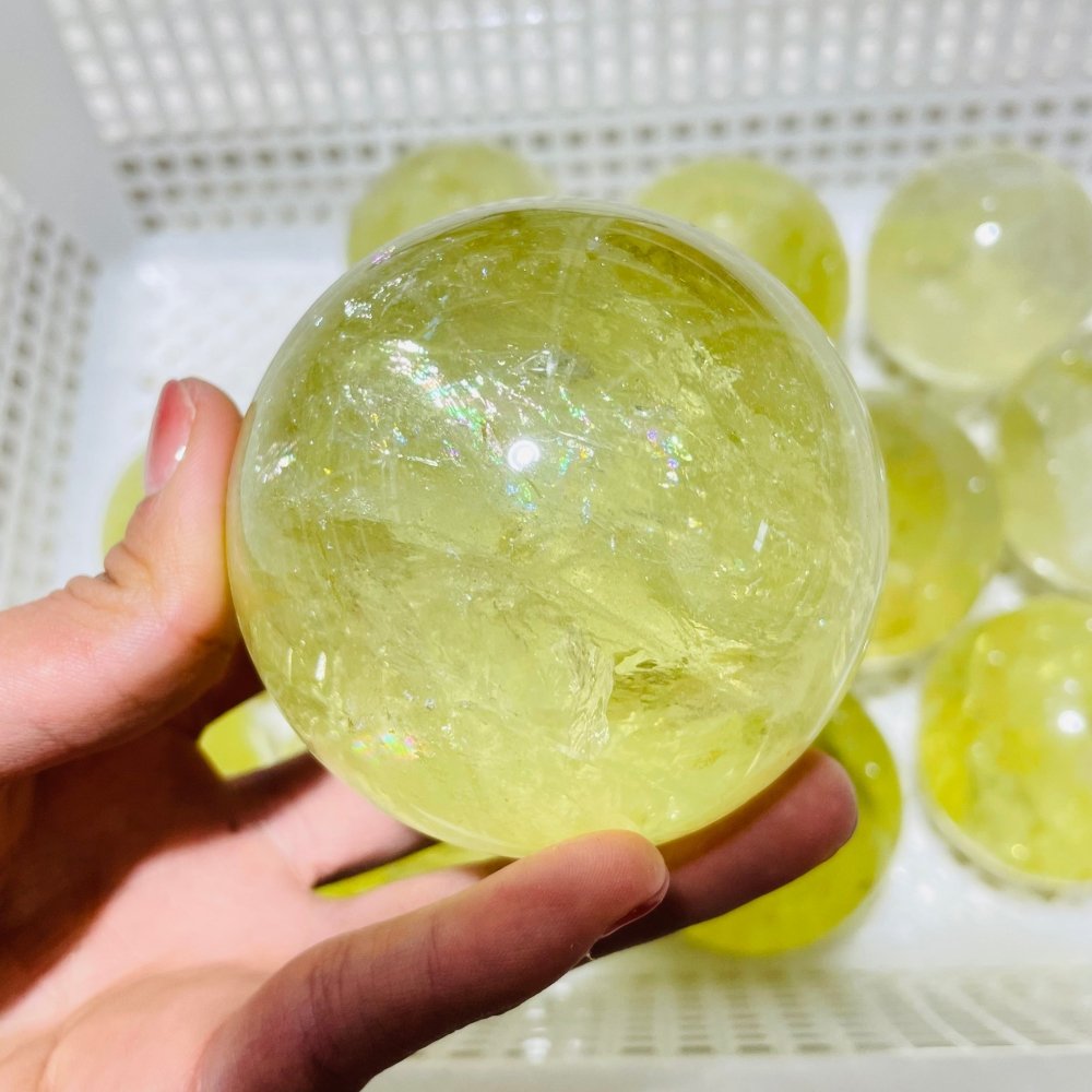 12 Pieces Citrine Crystal With Rainbow Spheres -Wholesale Crystals