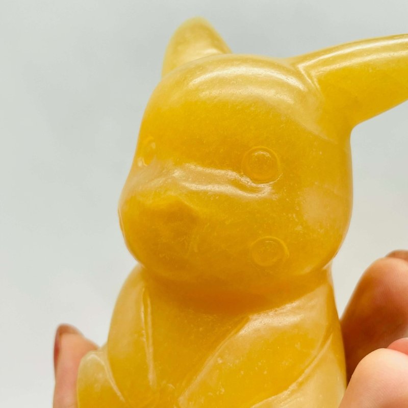 12 Pieces Large Yellow Calcite Pikachu Carving -Wholesale Crystals