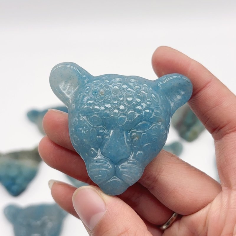 12 Pieces Trolleite Stone Leopard Head Crystal Carving -Wholesale Crystals