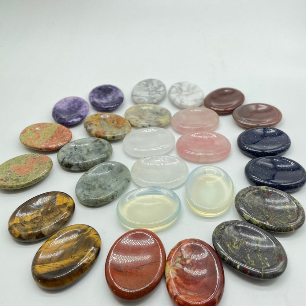 12 Types Worry Stone Clear Quartz Labradorite Tiger Eye Wholesale -Wholesale Crystals