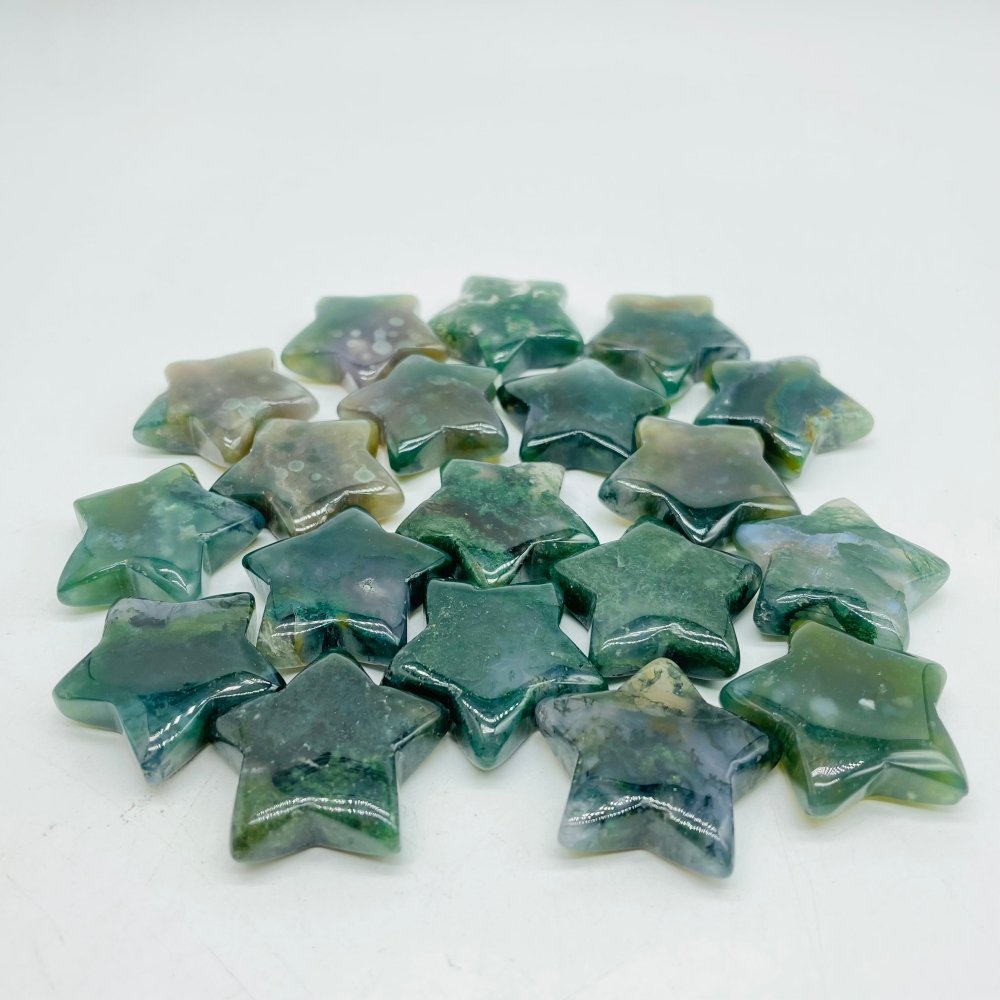 1.2in (30mm) Moss Agate Star Wholesale -Wholesale Crystals