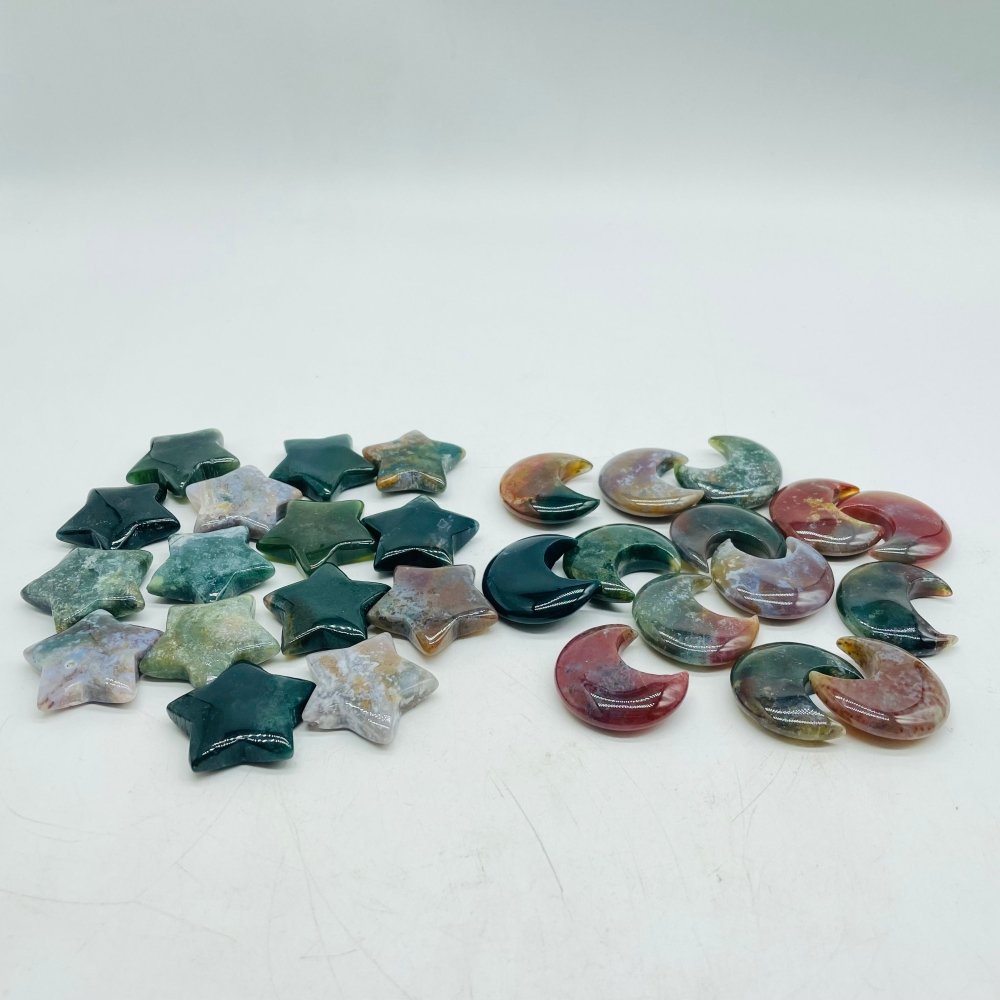1.2in (3cm) Ocean Jasper Star&Moon Wholesale -Wholesale Crystals