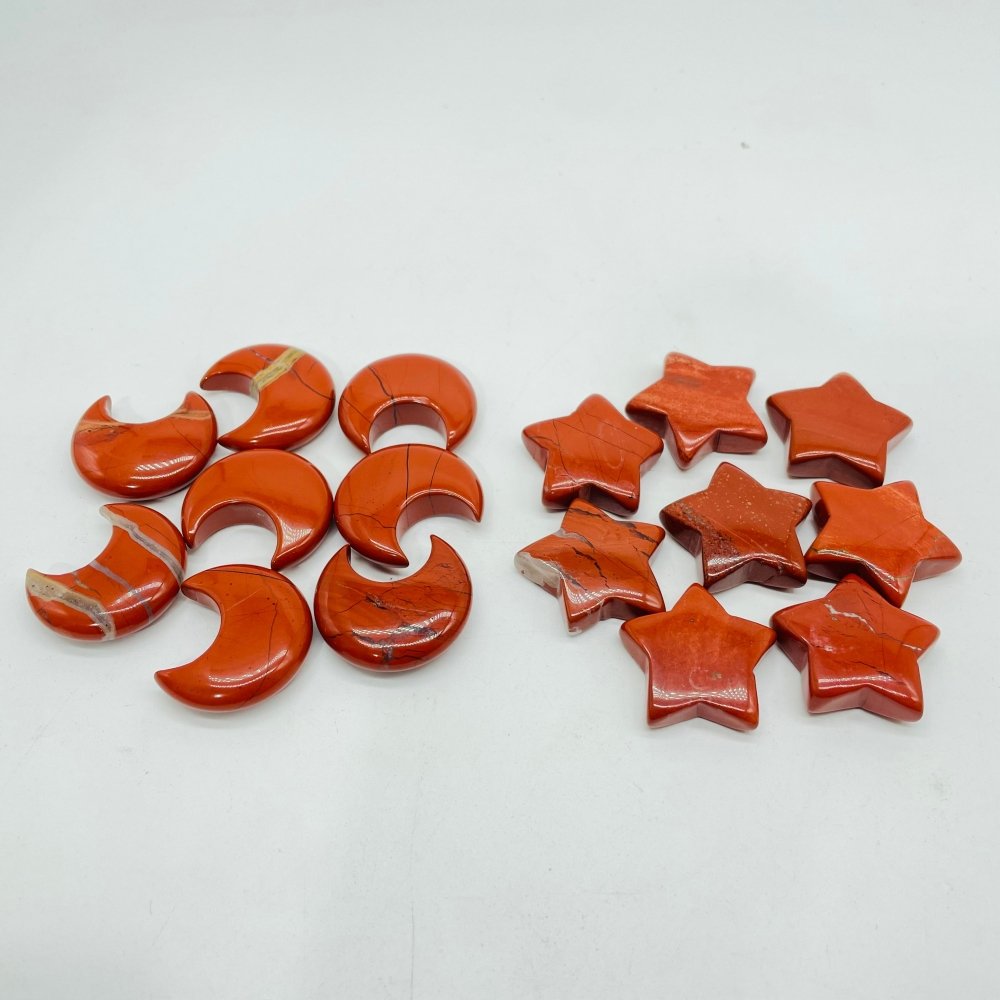 1.2in (3cm) Red Jasper Star Moon Wholesale -Wholesale Crystals