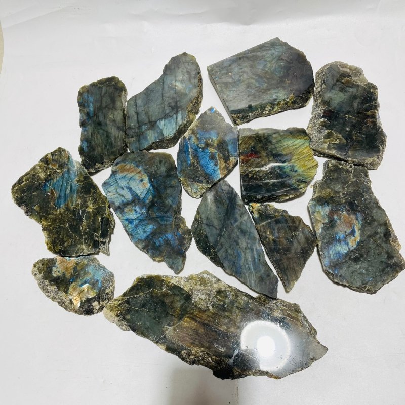 13 Pieces High Quality Labradorite Slab -Wholesale Crystals