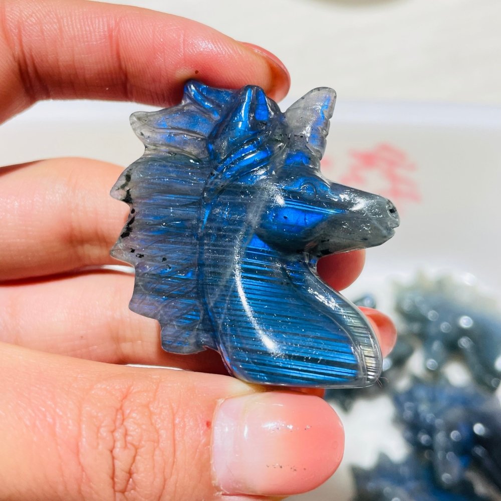 13 Pieces High Quality Labradorite Unicorn Carving -Wholesale Crystals