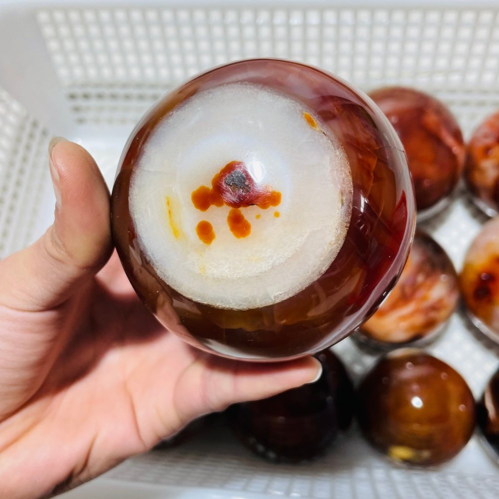 13 Pieces Large Carnelian Stone Spheres -Wholesale Crystals