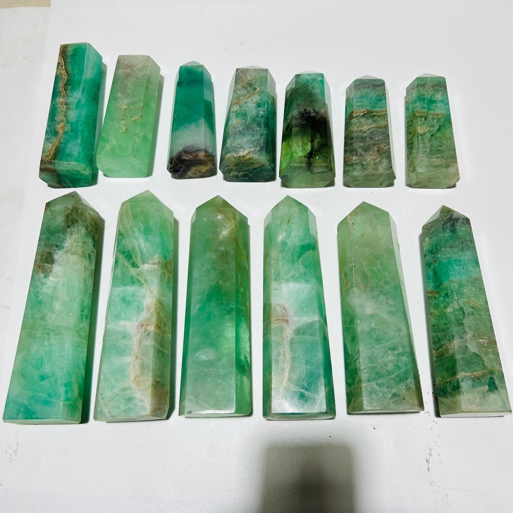 13 Pieces Large Fluorite Tower Points -Wholesale Crystals