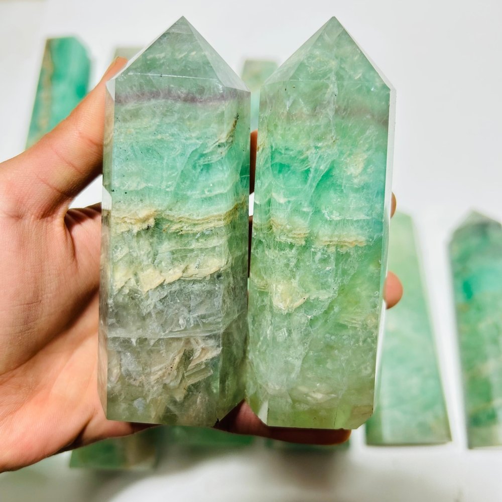 13 Pieces Large Fluorite Tower Points -Wholesale Crystals