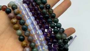 Bracelet Labradorite&Moss Agate DIY Beads Wholesale 5pcs / India Agate
