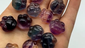 Mini Cat Paws Feet Rainbow Fluorite Carving Wholesale -Wholesale Crystals