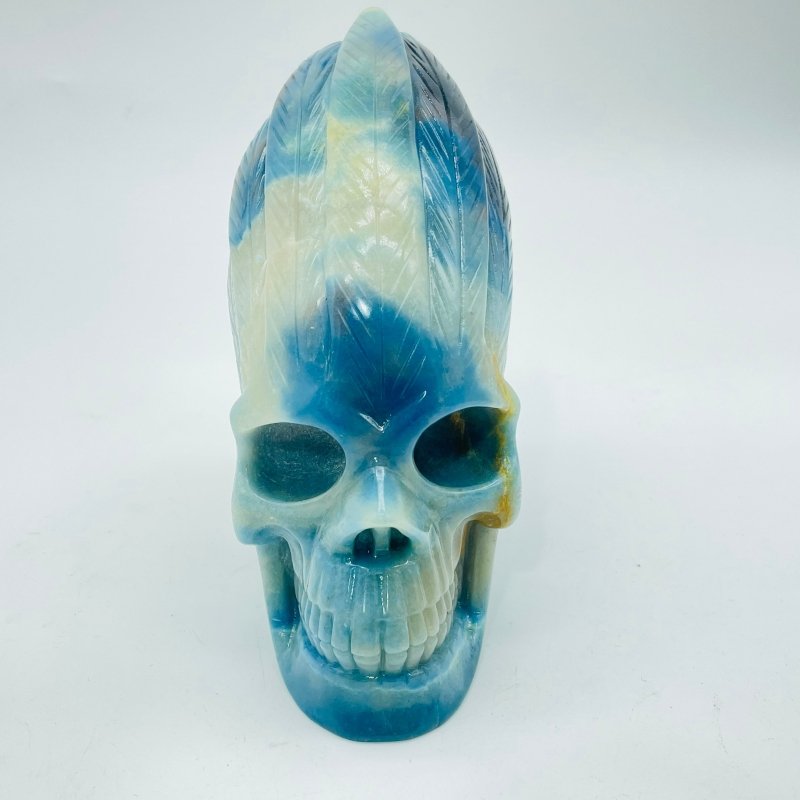 1.3kg Blue Trolleite Indian Skull Carving -Wholesale Crystals