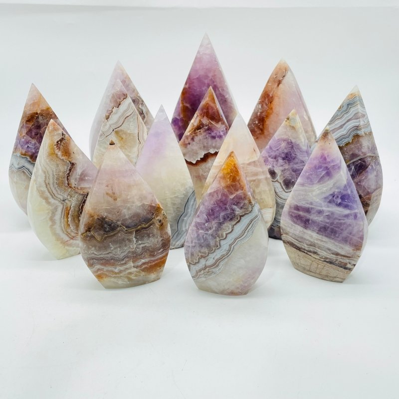 14 Pieces Beautiful Amethyst Mixed Striped Agate Arrow Head -Wholesale Crystals