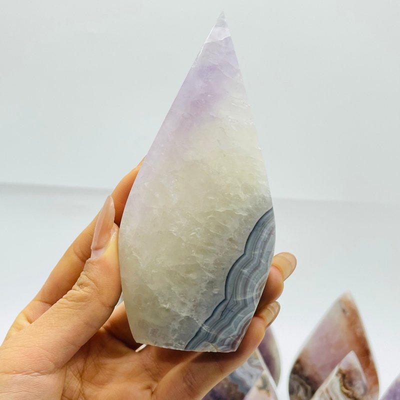 14 Pieces Beautiful Amethyst Mixed Striped Agate Arrow Head -Wholesale Crystals